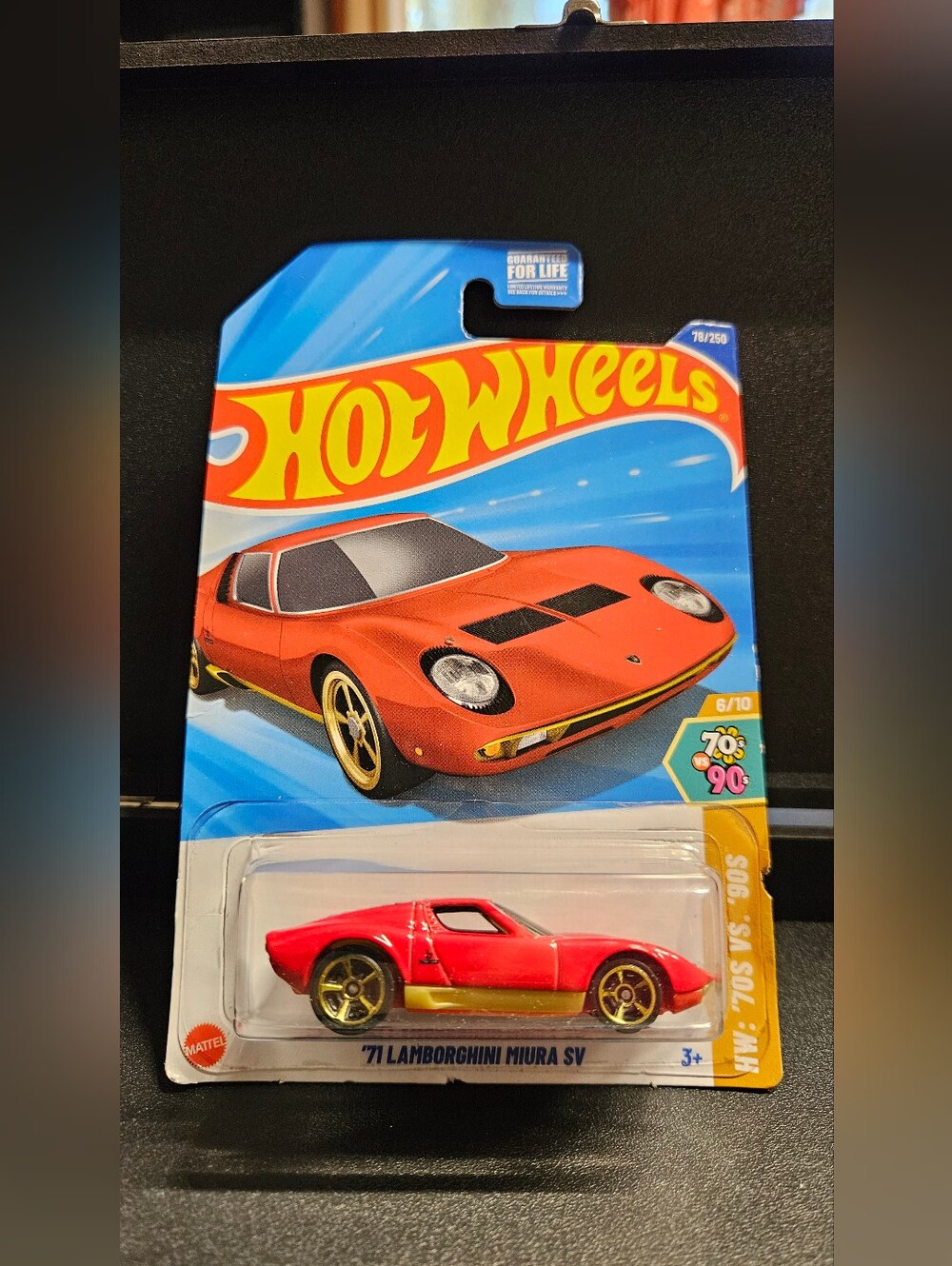 HW Red and Gold 1971 Lamborghini Miura SV 70's vs 90's